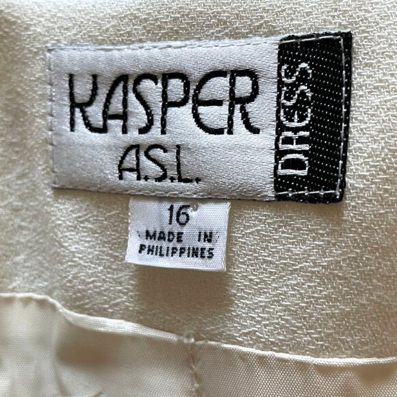 NWT Vintage KASPER for A.S.L Size 16 Vanilla Dress Blazer Suit Separate OffWhite - Picture 7 of 12